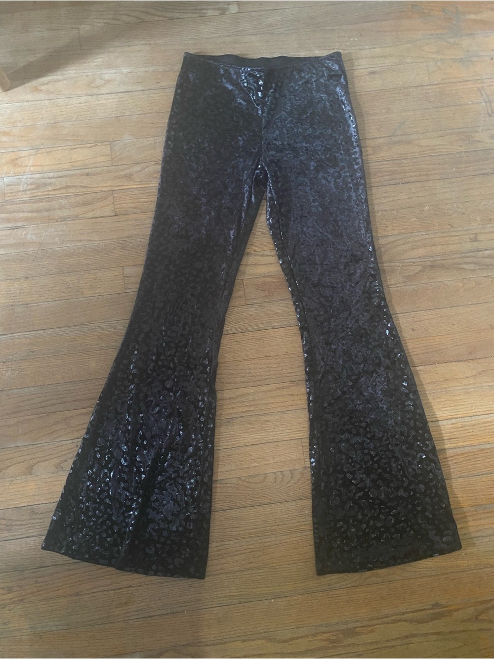 Black Velvet Flare pants- Women